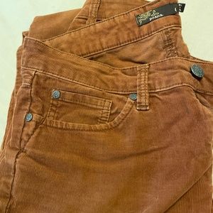 PRANA corduroy women’s jeans midrise burnt orange